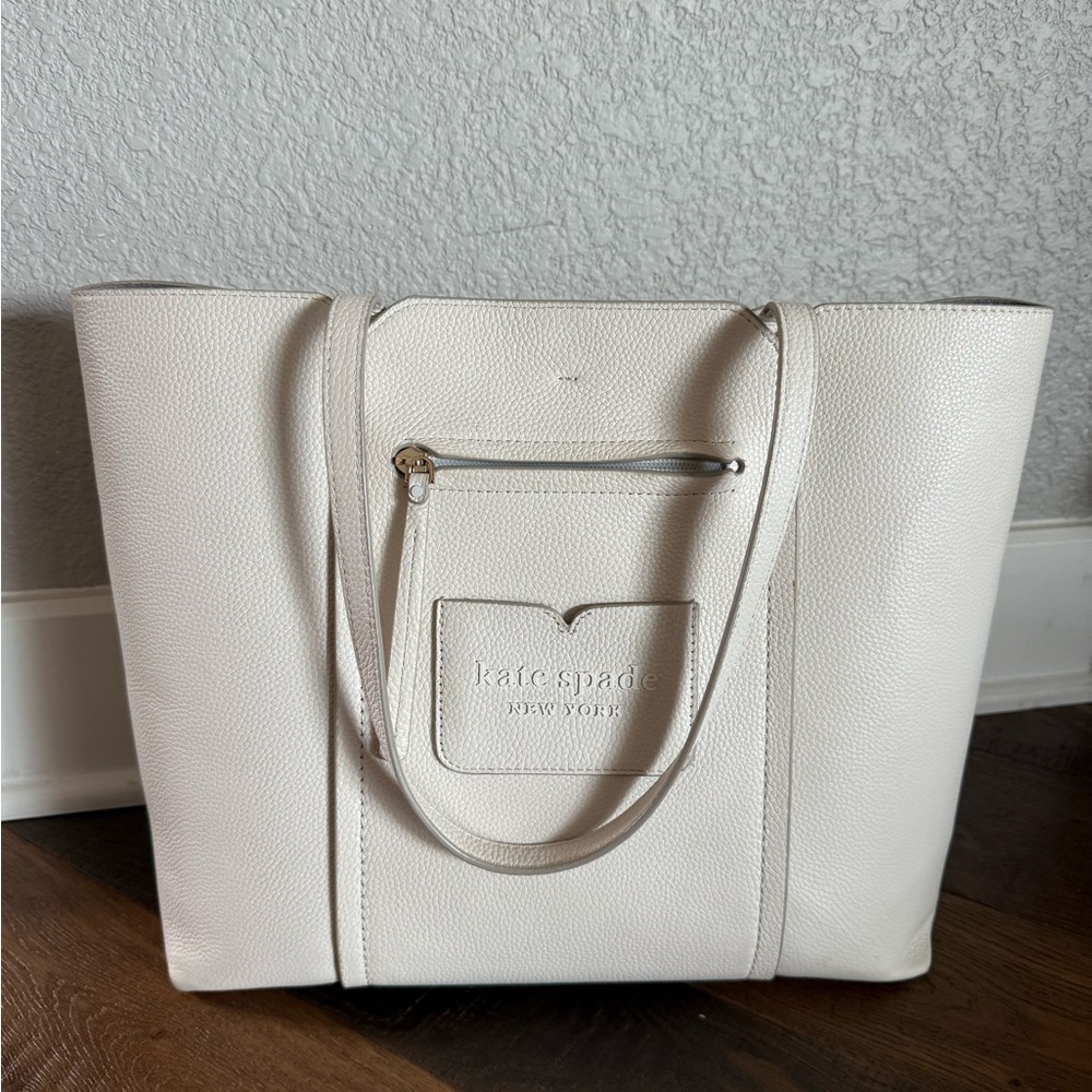 Kate Spade White Leather Tote Bag